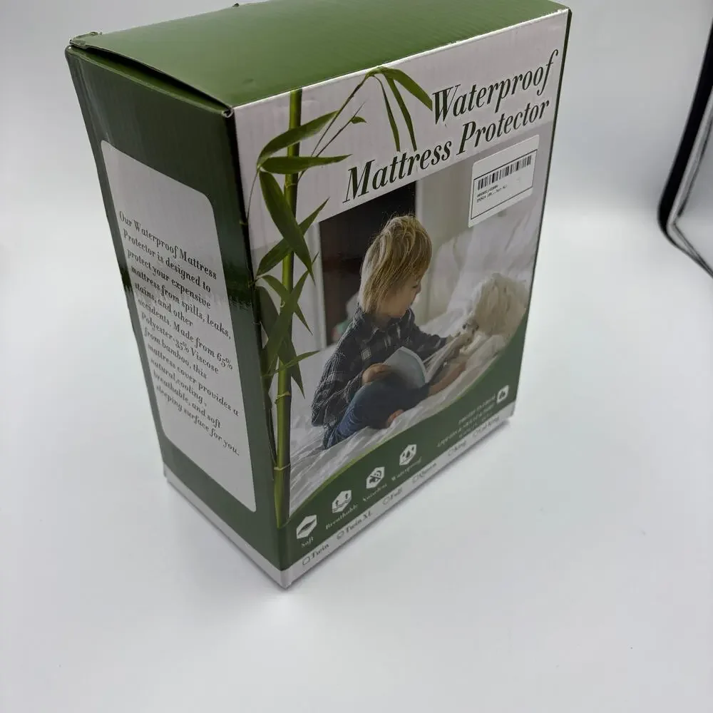 Twin XL Waterproof Mattress Protector Breathable Noiseless Cotton Blend NEW